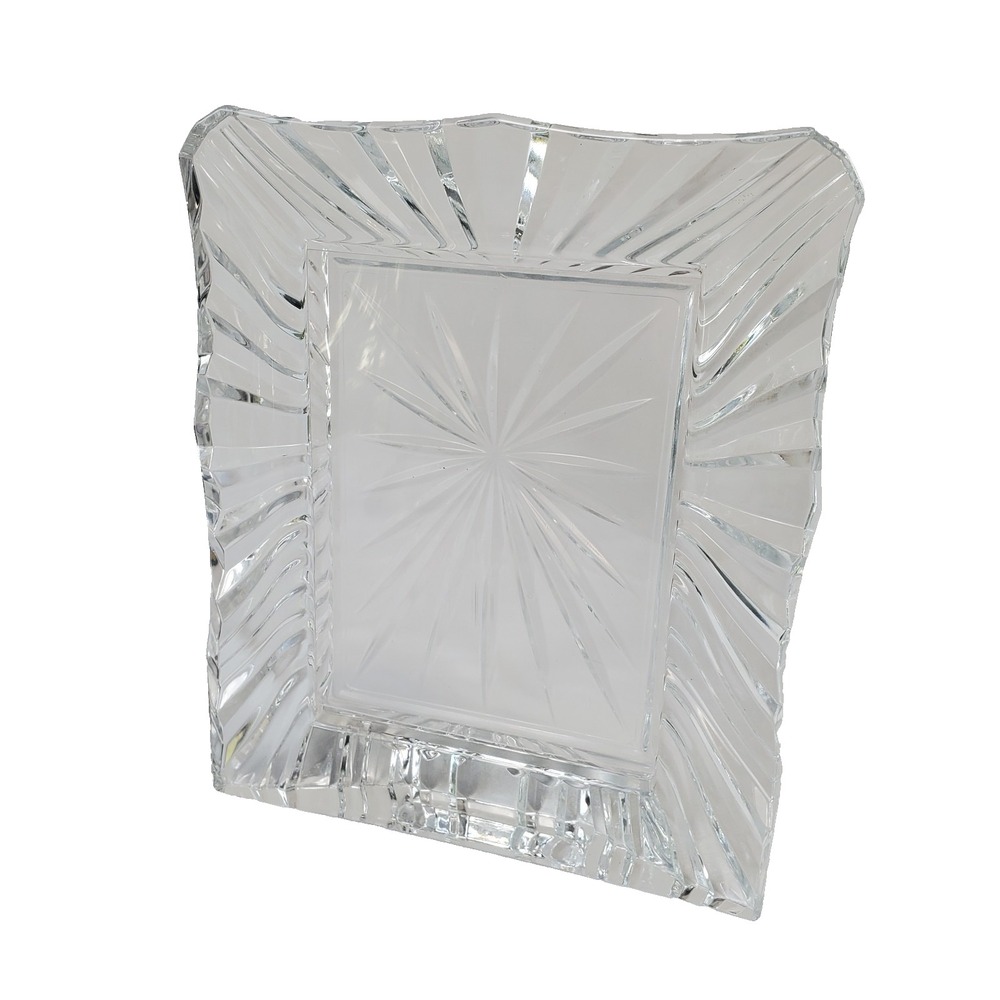 Cristal D'Arques Accents Nocturne 5x7" Crystal Picture Frame Art Deco Starburst